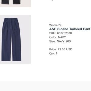 Abercrombie & Fitch Sloane Tailored Navy Pants (length: SHORT)